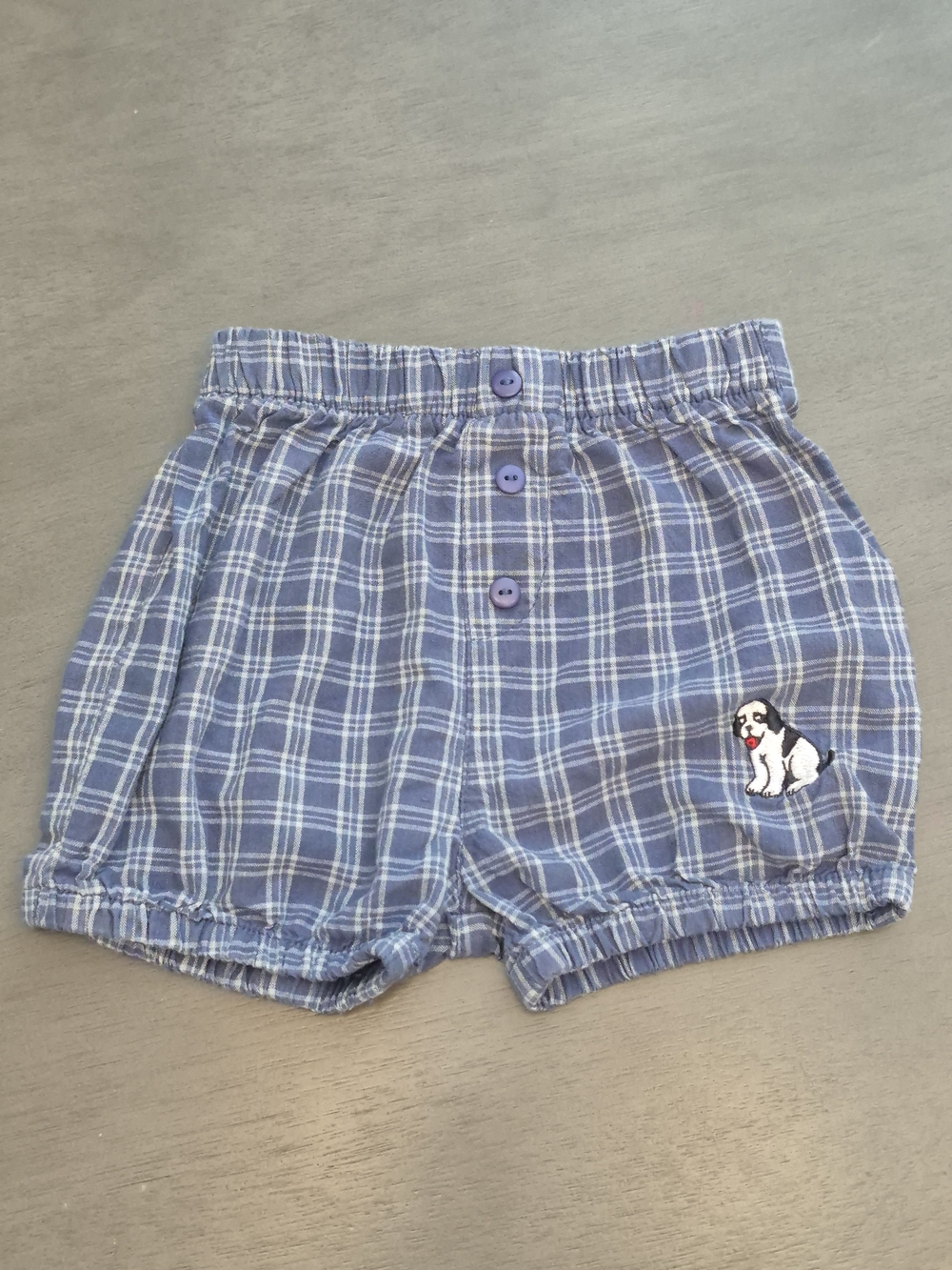 Vintage Little Big Dogs Plaid Shorts Baby Infant Size 6 - 12 Months Y2K Rare